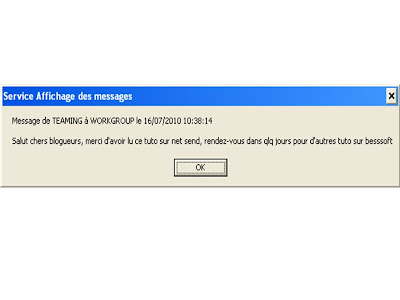 Solution Informatique: Envoyer un message instantané dans un réseau local