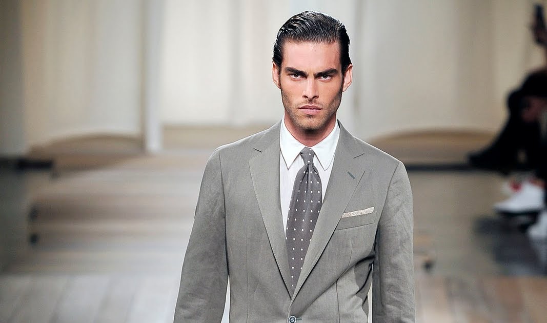 What to wear: Grey blazer, white button-up shirt, grey tie, white ...