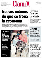 Tapa del diario Clarín del 1 de agosto de 1998, con el conflicto en Perfil (click para agrandar)