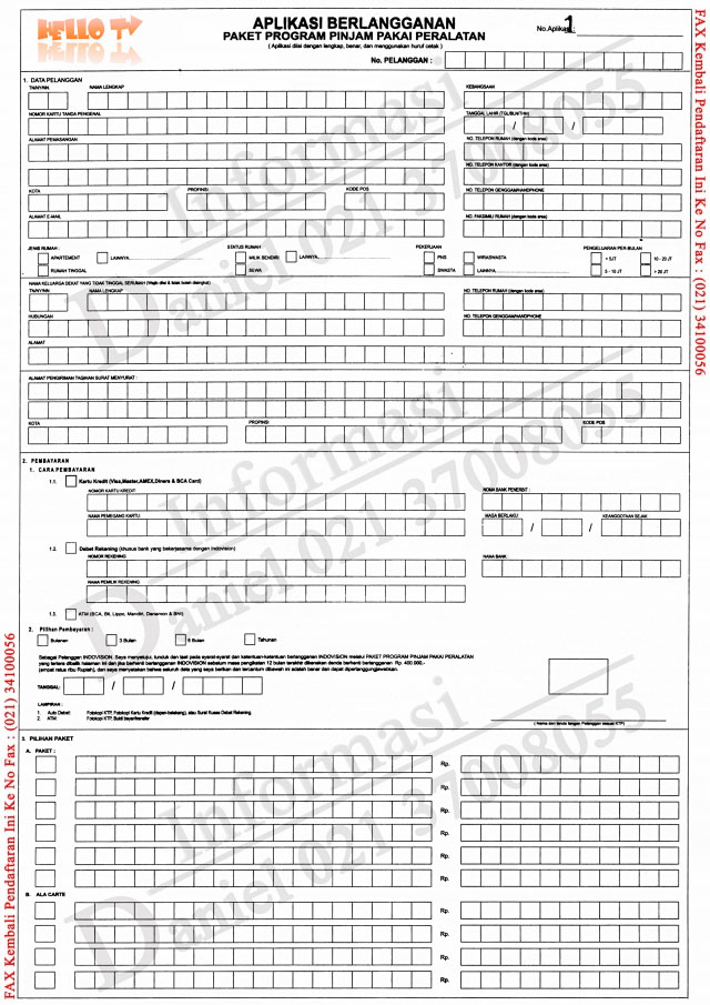 Form Pendaftaran ~ Hello TV