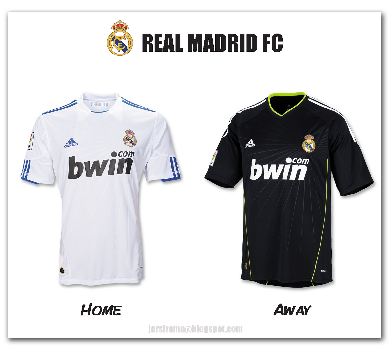 Jersirama: Real Madrid Home & Away Jersey 2010/2011
