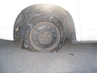 Tire wreckage