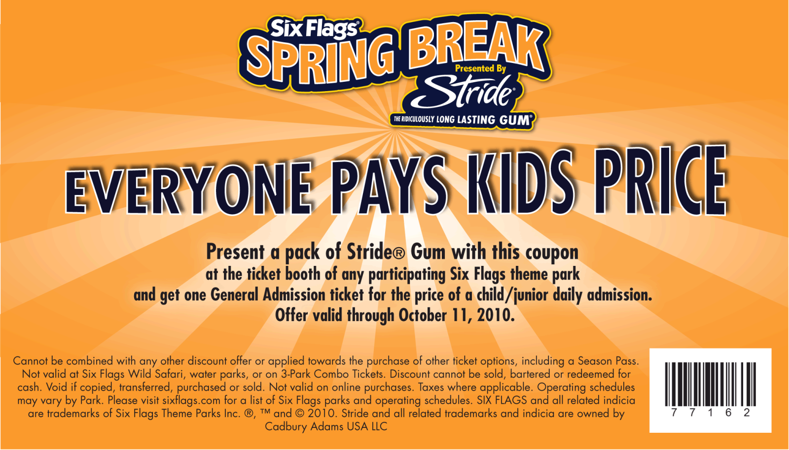 Six Flags Everyone Pays Kids Price The Coupon Challenge