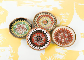 four decorative plates from tozai home, two's company, high point furniture market exhibitor, gift & home today blog
