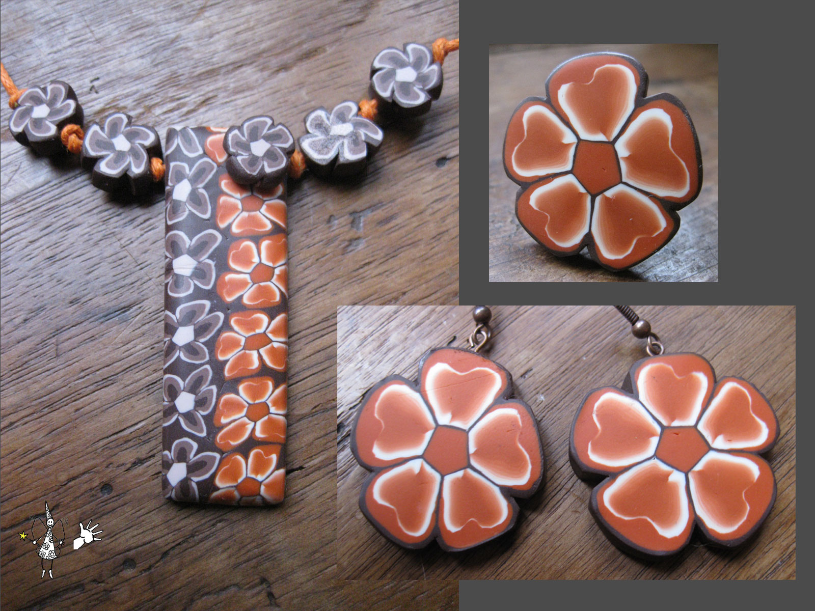 Pendentif Porcelaine Fleurs - 4 Cm - Métal Argenté - Occasion - Petit Bijou Rare