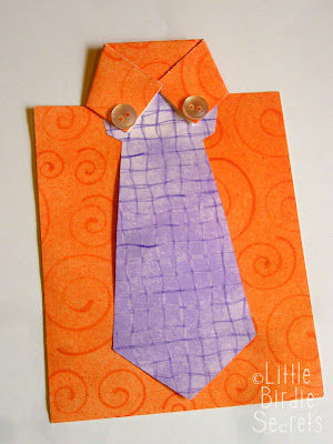Little Birdie Secrets: last minute father's day shirt and tie card