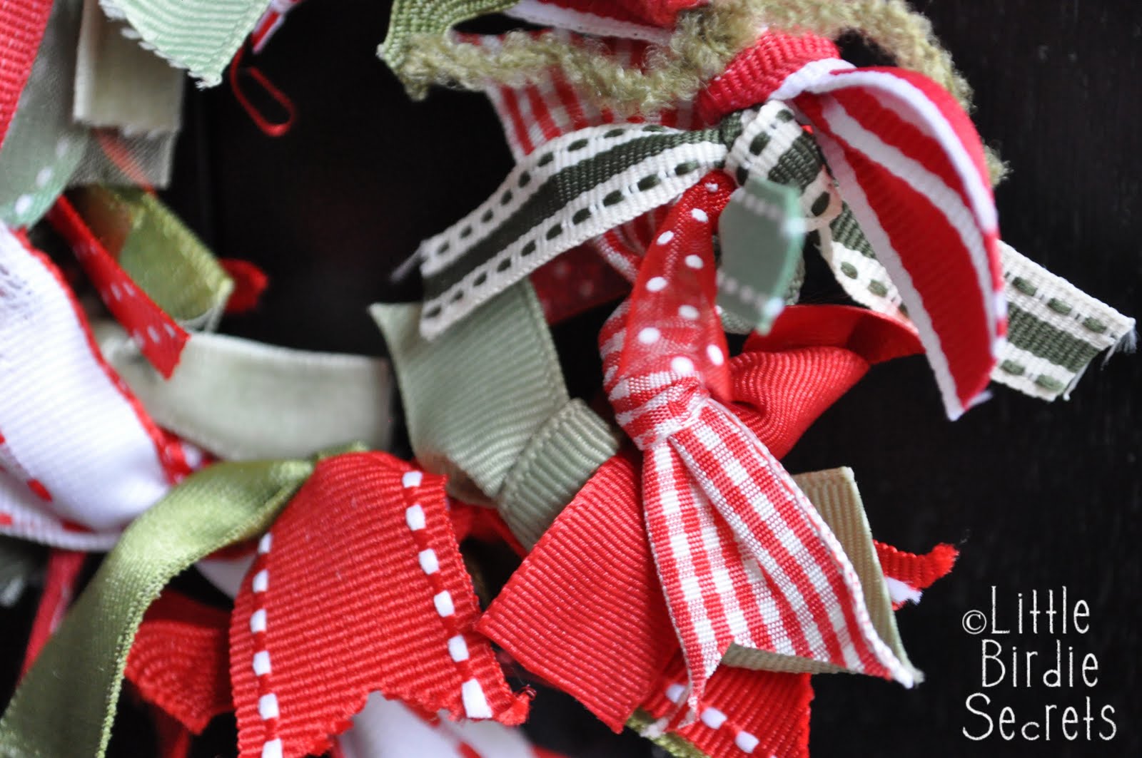 scrappy ribbon wreath ornament tutorial | Little Birdie Secrets