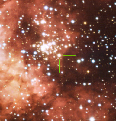 Masivo sistema estelar doble en Westerlund 2
