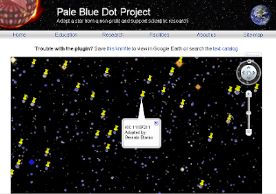 Captura de imagen del sitio The Pale Blue Dot Project