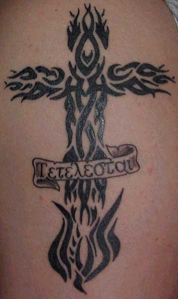 Tribal Cross Arm Tattoos
