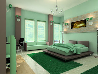 modern bedroom green design