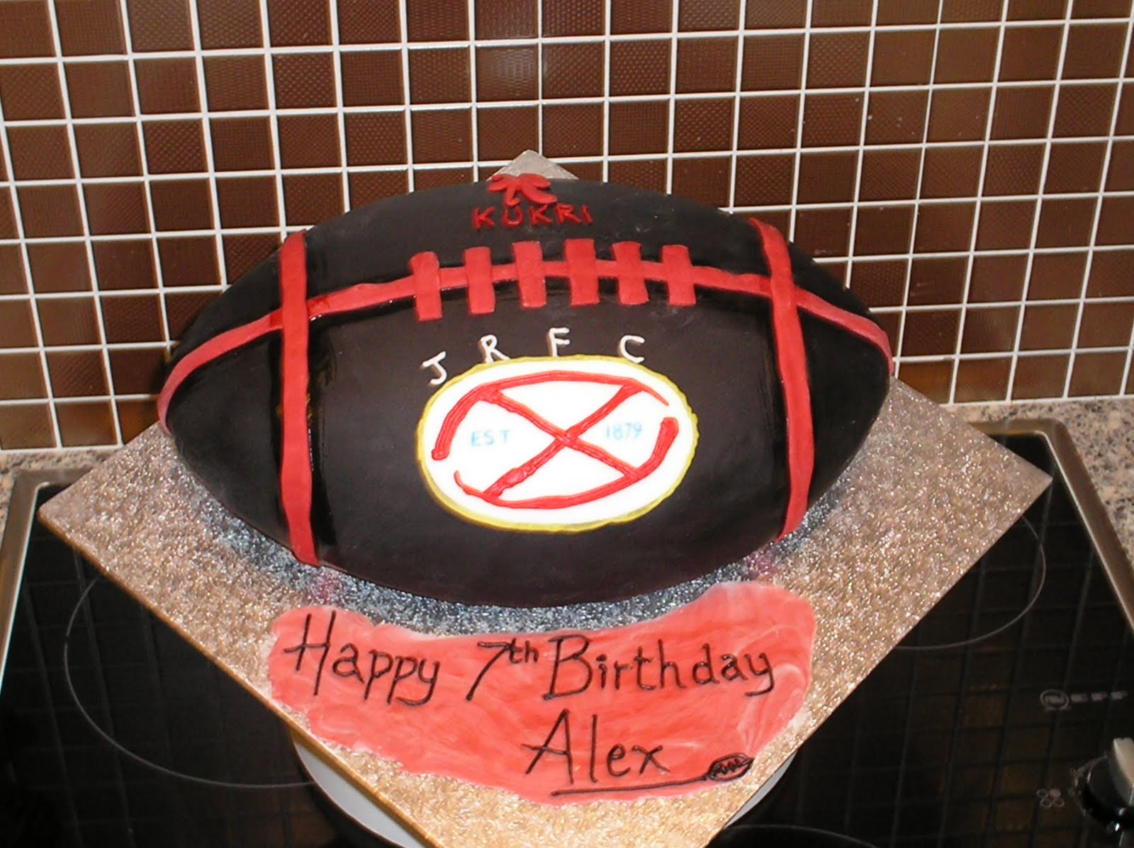 Nicky's Cakes Rugby Ball cake