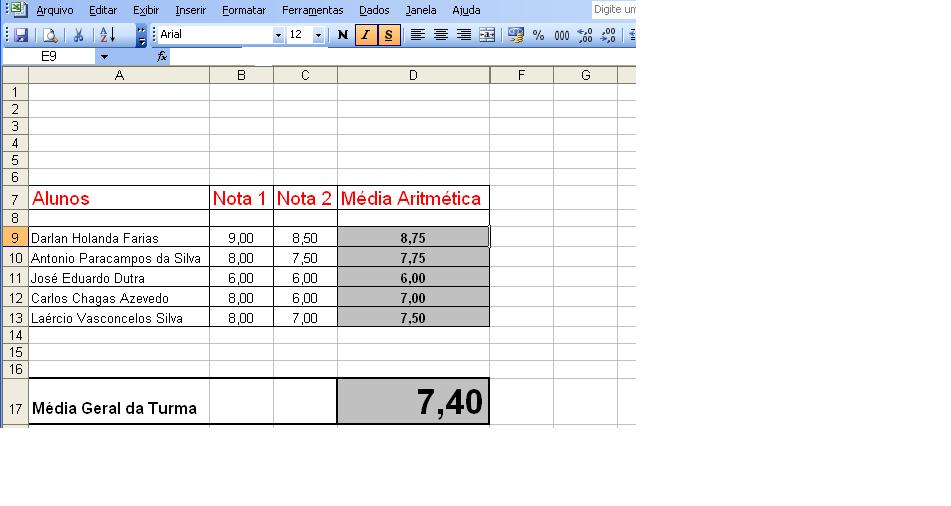 Considerando Que Voce Esta Utilizando Planilha Eletronica Excel