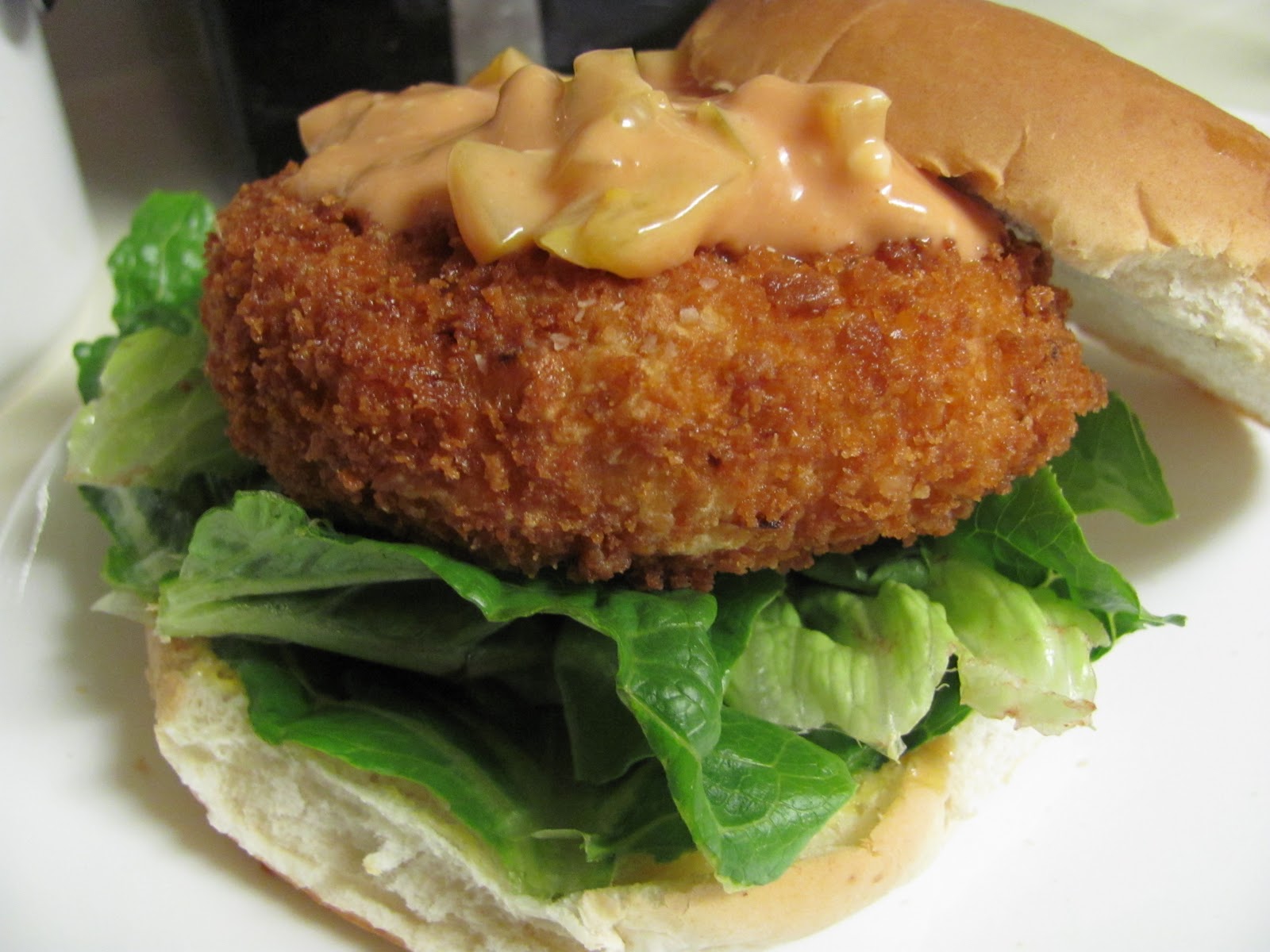 a Touch of Sunkist Japanese Shrimp Burger Ebi Katsu