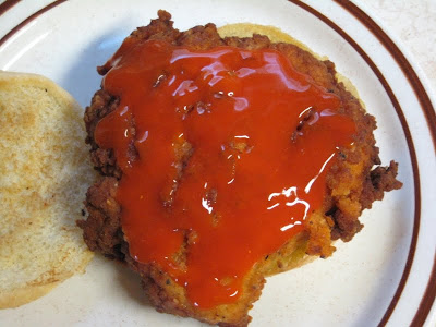 Chick-fil-A Fire Red Chicken Sandwich inside