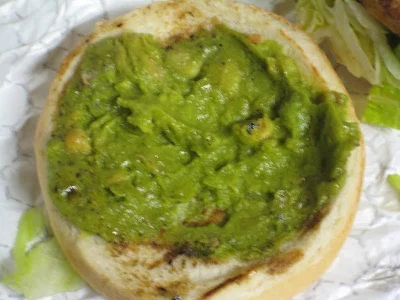 El Pollo Loco Guacamole Grilled Chicken Sandwich blurry guacamole view