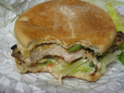 El Pollo Loco Guacamole Grilled Chicken Sandwich cross section