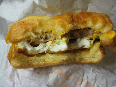 Jack in the Box Sausage Croissant cross section
