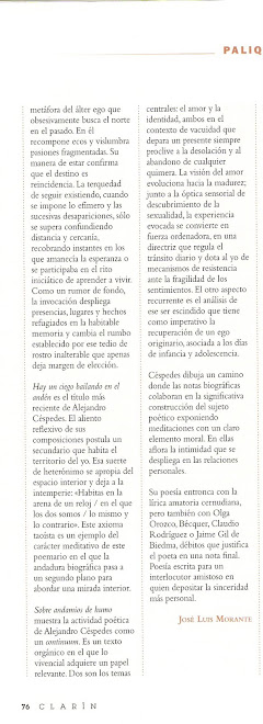 Reseña: Revista Clarín, por José Luis Morante