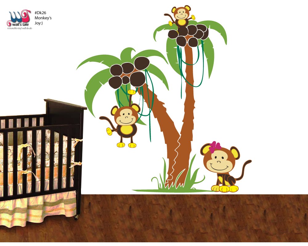 Baby Wall Stickers Monkey Stickers Monkey's Naughty Family Wall Decal