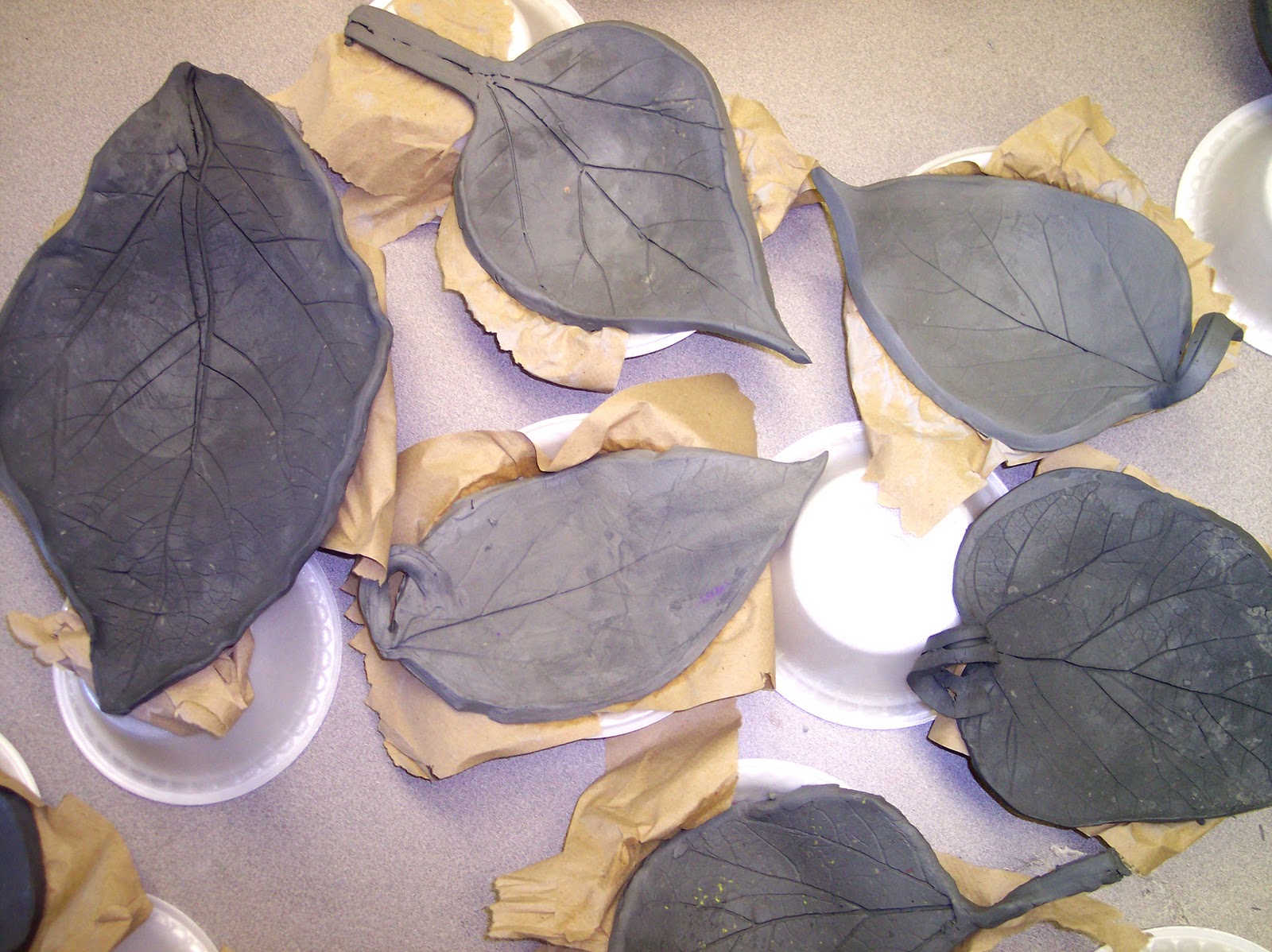 Clay leaf prints