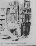 La cheminée du cabinet de travail de la maison d'Auteuil