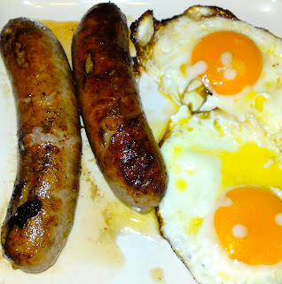 Jonathan's chipollatas and eggs fried in butter