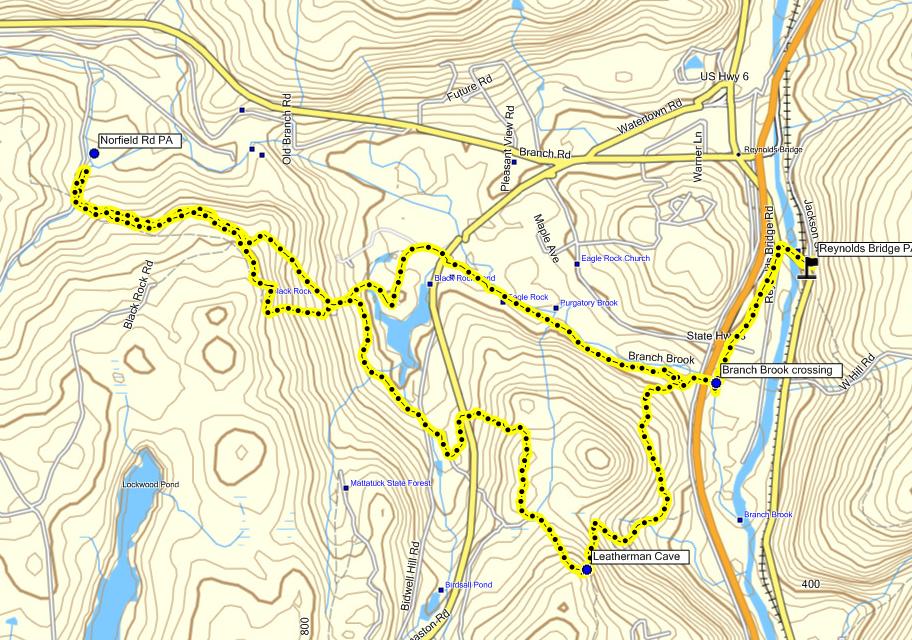 Hiking the Connecticut 400 Mattatuck Trail Reynolds Bridge to