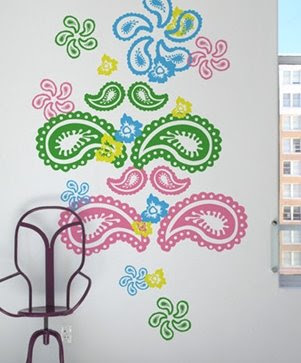 paisley wall decal from Blik