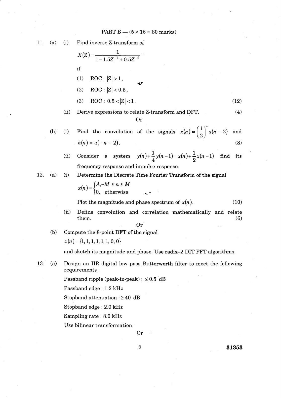 ANNA UNIVERSITY QUESTION BANK DIGITAL SIGNAL PROCESSING