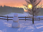 Snowman at Sunset