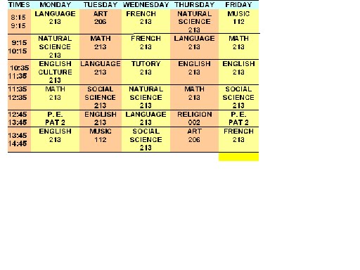 ESO 1 B timetable