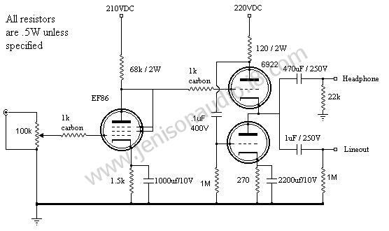 6th Street Bridge: Triode Connected EF86 linestage and ... ef86 schematic for wiring 