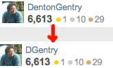 Stackoverflow change name from denton-gentry to dgentry