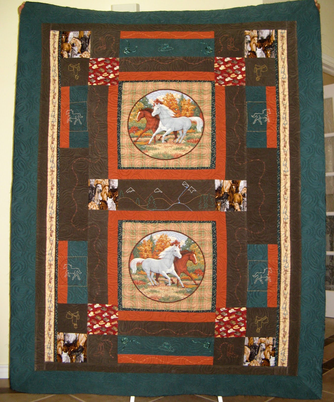 Sewing Southpaw... Horse Quilt Finished