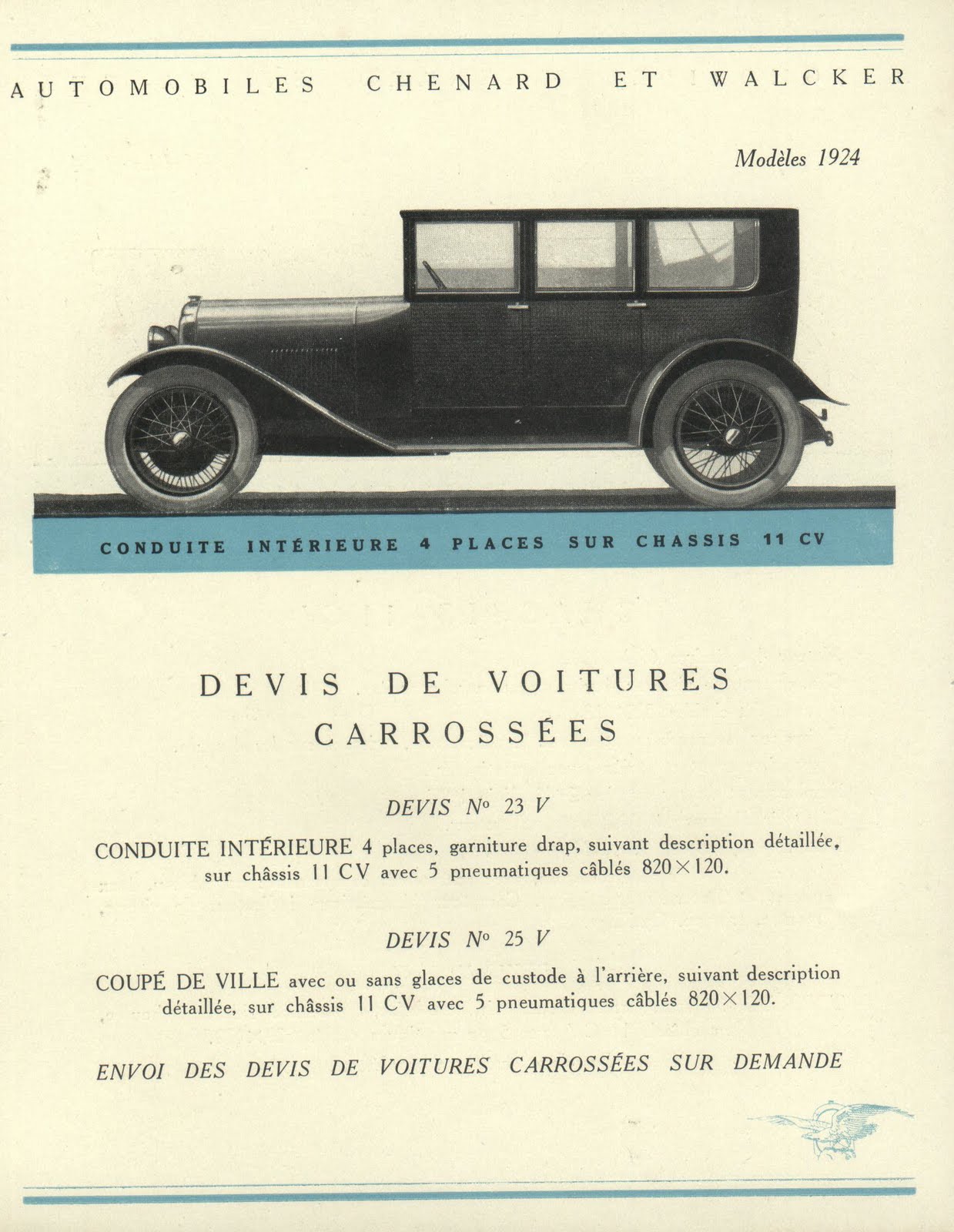 vieux papiers chenard et walcker  catalogue 1924