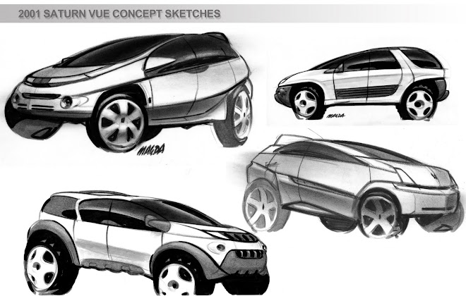2001 saturn VUE concept sketches