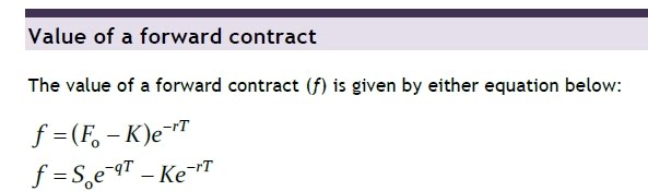 Kthwow Value Of Forward Contract