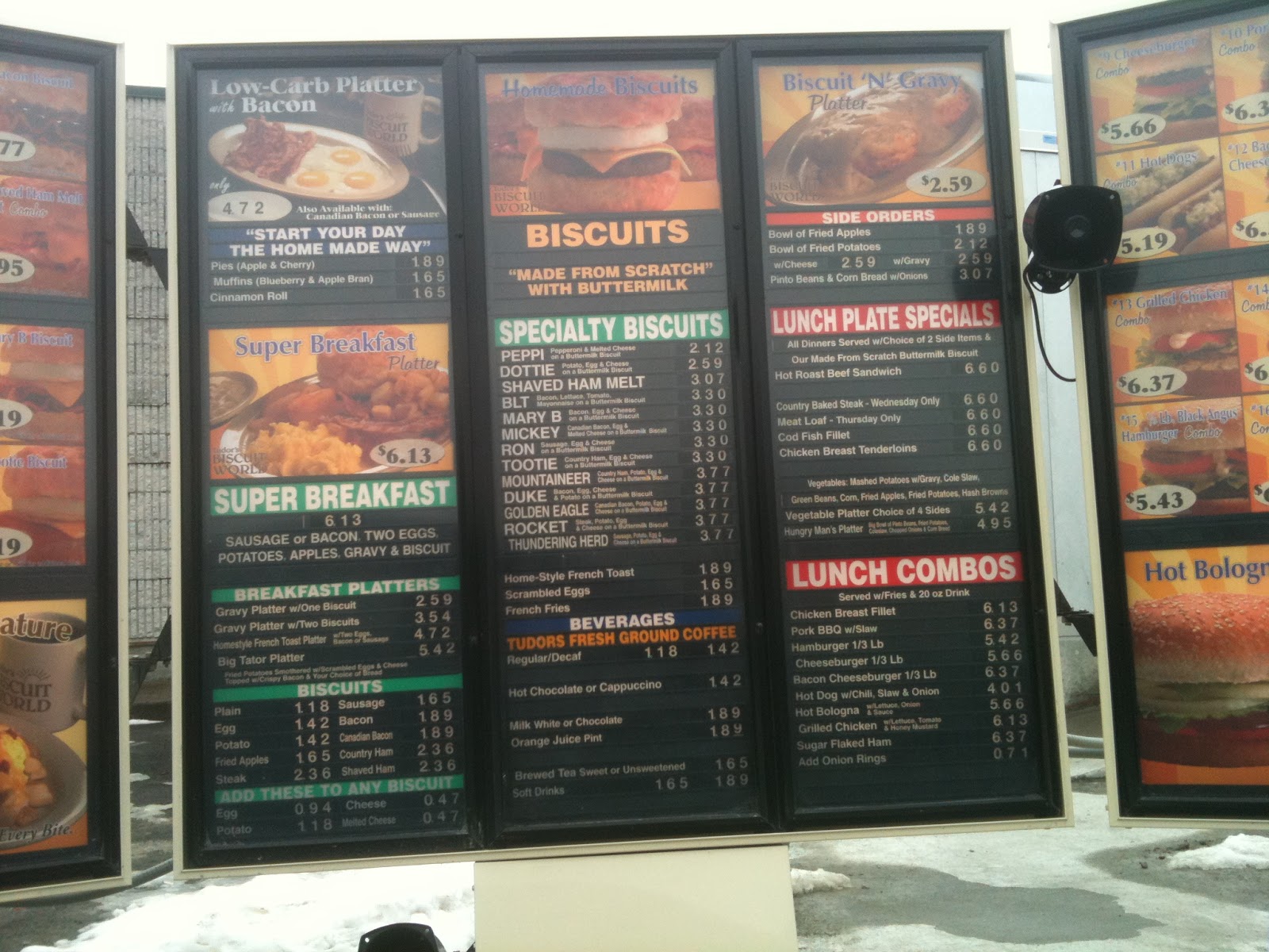 Tudors Lunch Menu : Tudor’s Biscuit World – JWEZ