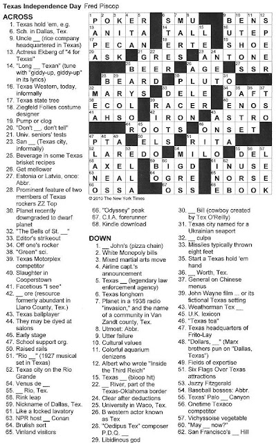 The New York Times Crossword in Gothic: Texas