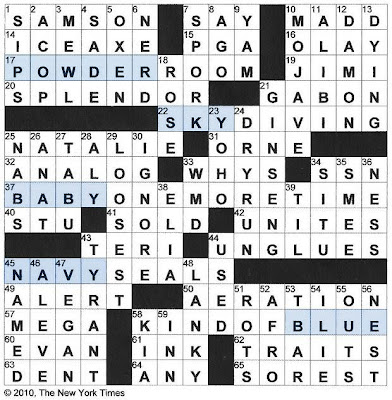 The New York Times Crossword in Gothic: 04 13 10 Blue