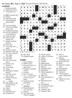 Crossword Puzzles Maker on The New York Times Crossword In Gothic  08 11 08    Laundry