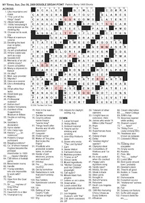 The New York Times Crossword in Gothic: 12.06.09 &ndash; Seeing Double