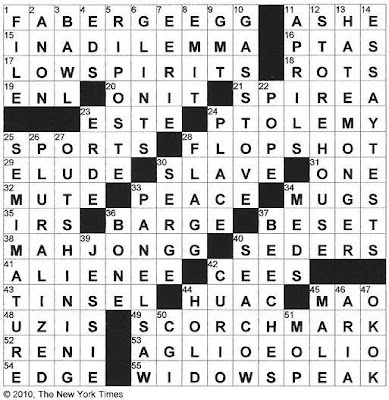 The New York Times Crossword in Gothic: 08 20 10 Egg