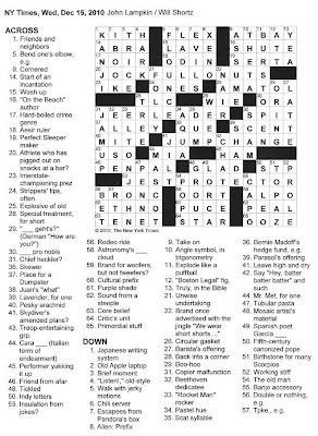 The New York Times Crossword in Gothic: 12.15.10 — Joking Victim