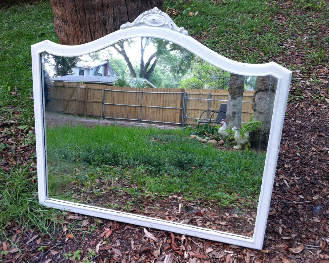 junk2funk 1920's Stunning White Shabby Chic Mirror