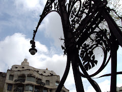 Street lamp with Casa Mila behind