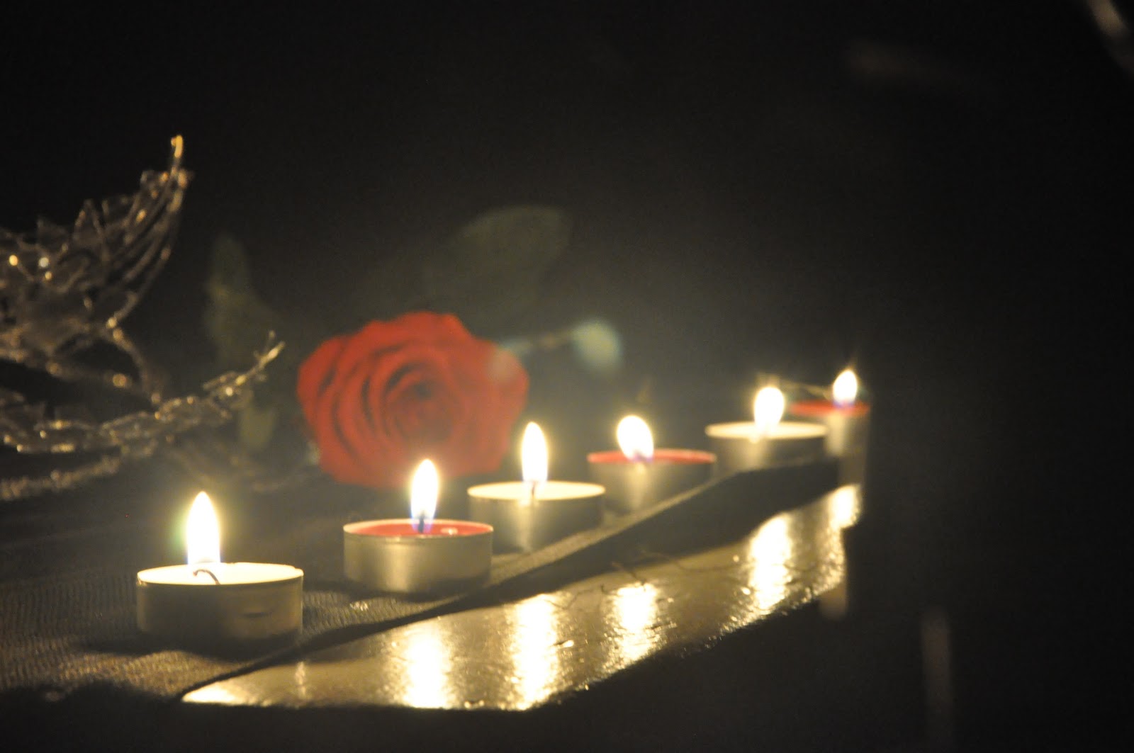 Photo Eleven Painting with Light Candles and Roses & Romance Just Is..