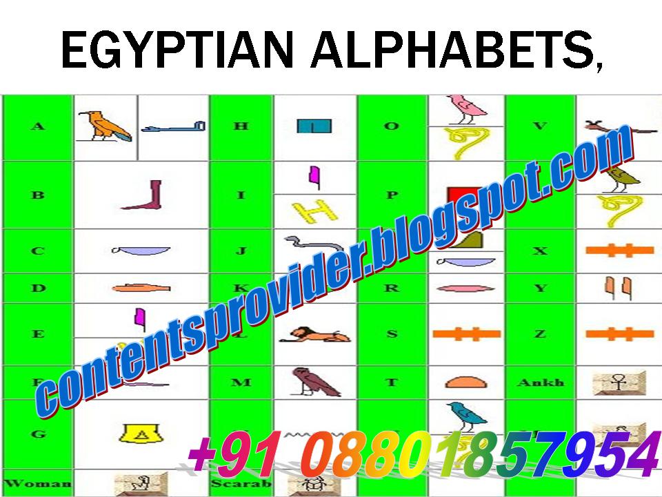 Modern Content Provider of Your Choice EGYPTIAN alphabet called