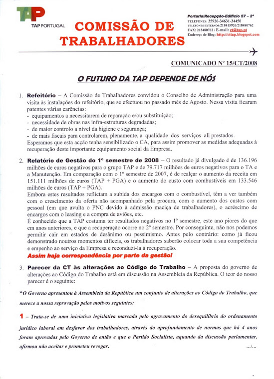 Comunicado 15/2008 (frente)